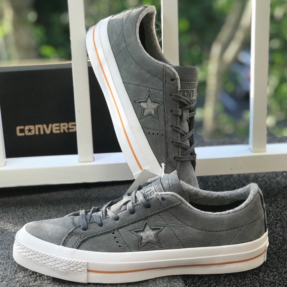 CONVERSE ONE STAR GREY MENS SIZE 8 SHOES NEW - Picture 4 of 4